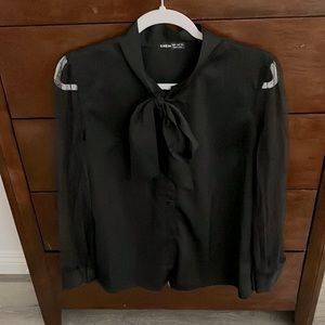 Shein black elegant sleeves blouse Size M